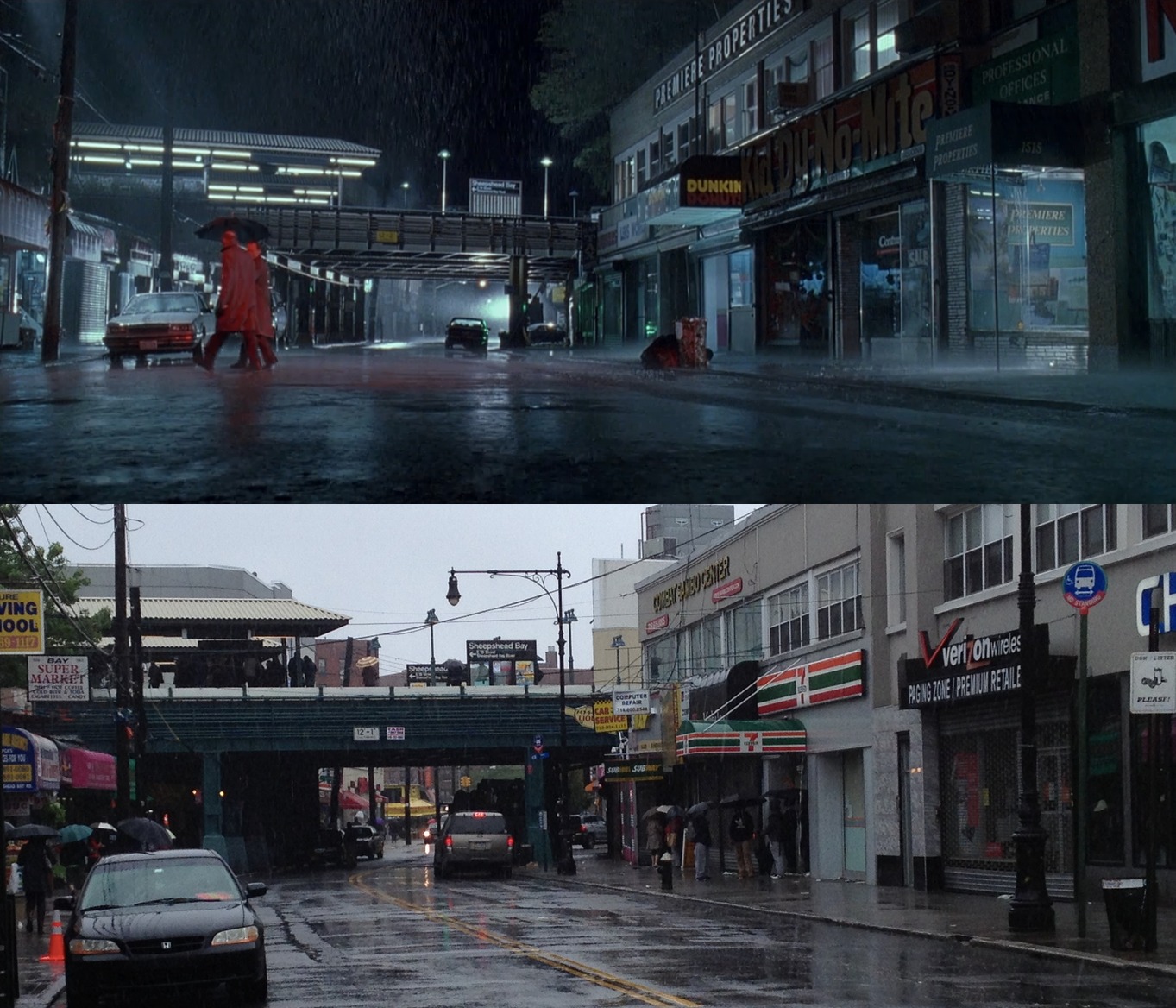 Comparison of Sheepshead Bay subway stop in the movie Glengarry Glen Ross, and present day